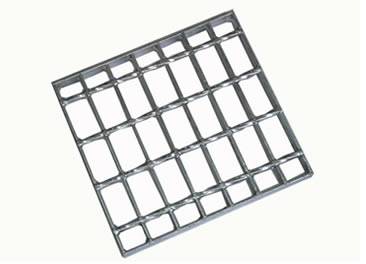 A aluminum steel grating with smooth surface on the white background.