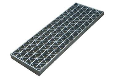 A painted riveted carbon steel grating on the white background.