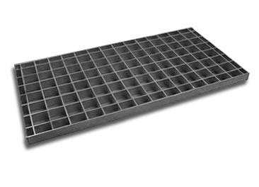 A painted carbon steel grating with smooth surface on the white background.