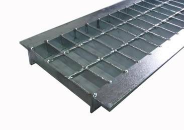 A galvanized angle sided grate with smooth surface.
