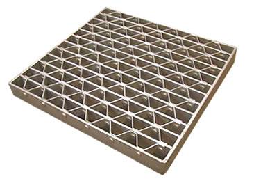 A riveted platform and walking grating on the white background.