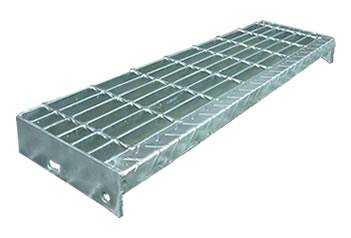 A galvanized welded steel grating with smooth surface.