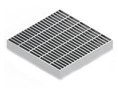 A piece of welded close mesh grating on the white background.