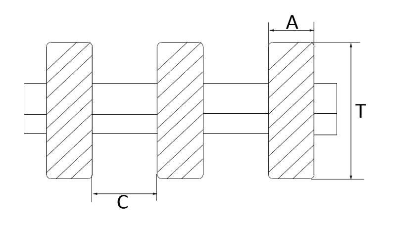 A drawing of heavy load type bearing bar FRP pultruded grating on the white background.