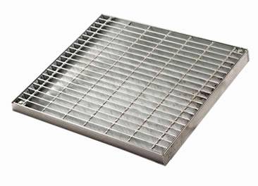 A welded stainless steel grating on the white background.